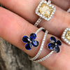 Sapphire Clover Ring with Diamonds