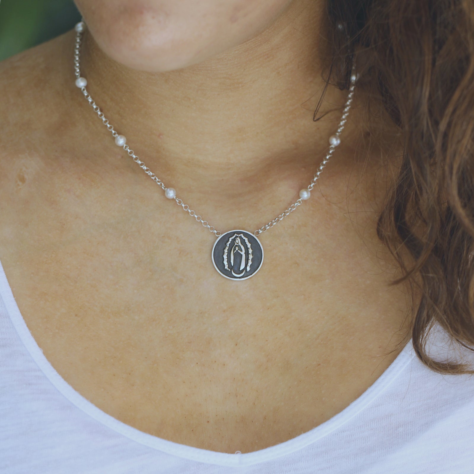 Virgen de Guadalupe Medal Necklace (Large)