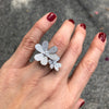 Diamond Flower Clover Ring